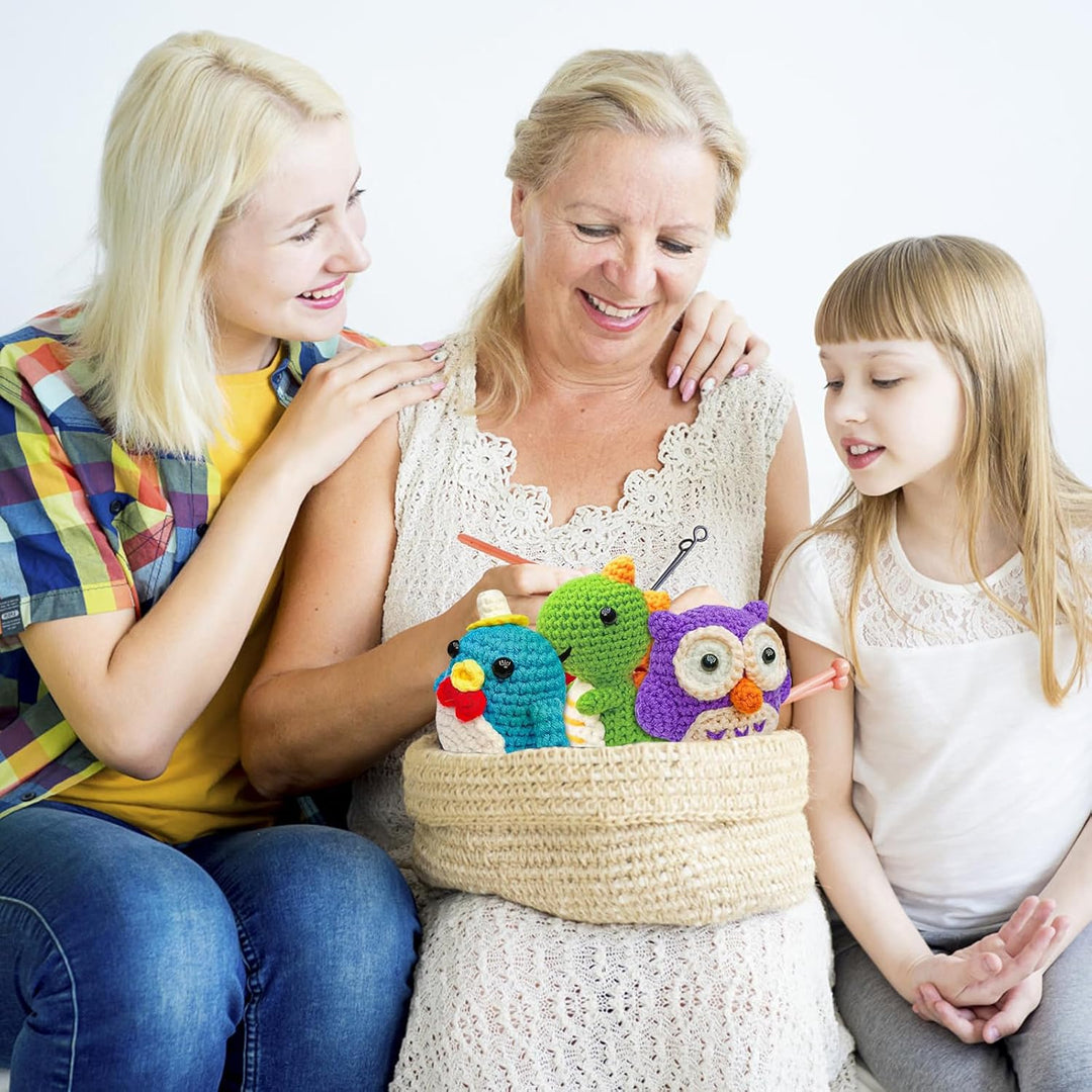 UXORSN Tiere Häkelset für Anfänger 6 Stück Tierfreunde Häkel Set für Erwachsene Häckeln Stricken DIY