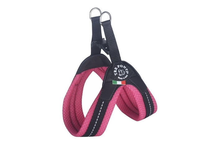 Tre Ponti Geschirr Easy Fit Soft Mesh mit Click Verschluss Raspberry Gr 1. / 24-29cm / bis 3kg, Rasp