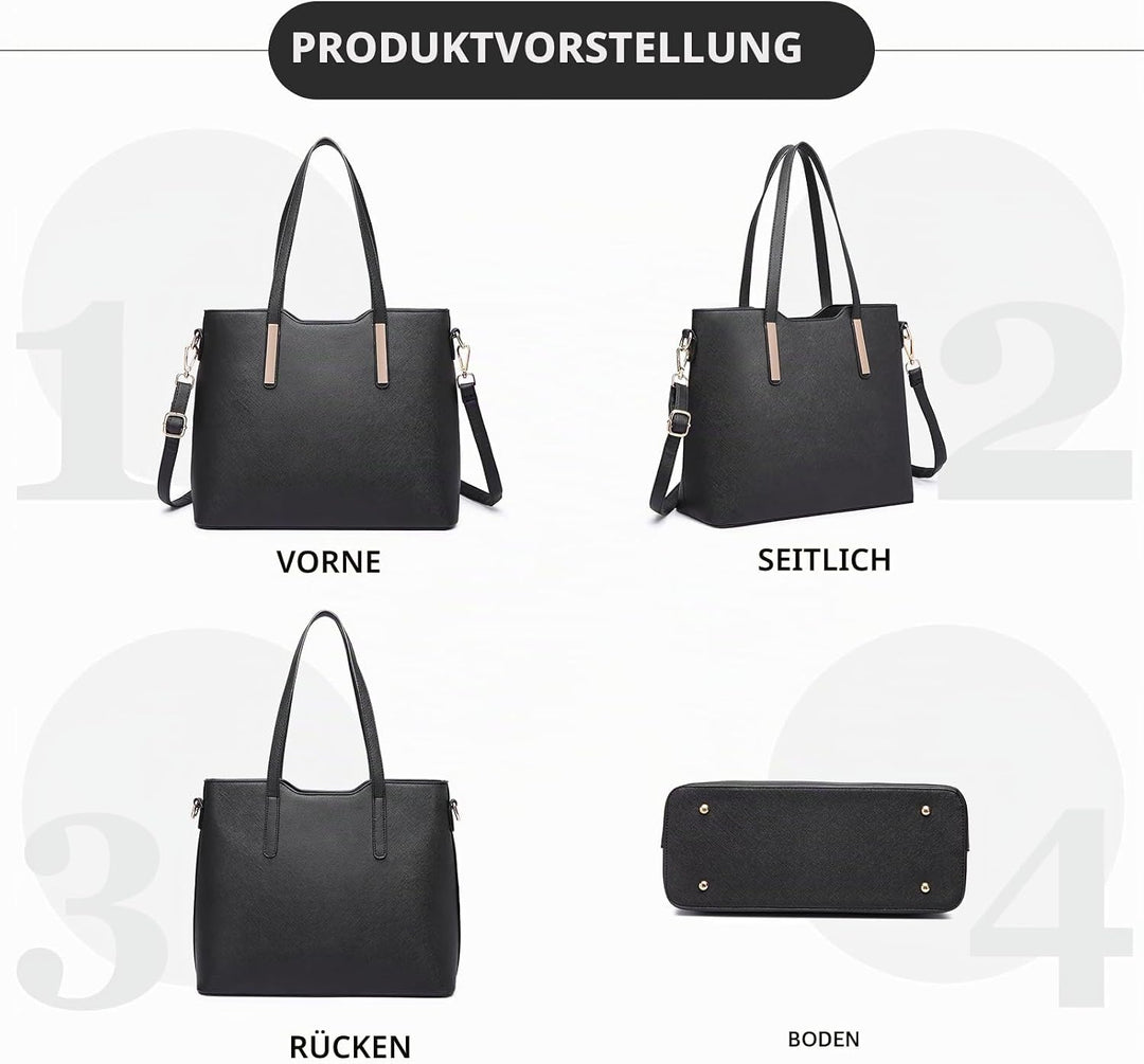 Miss Lulu Handtasche Damen Shopper Schultertasche Gross Henkeltasche Tragetasche Aktentasche Tasche
