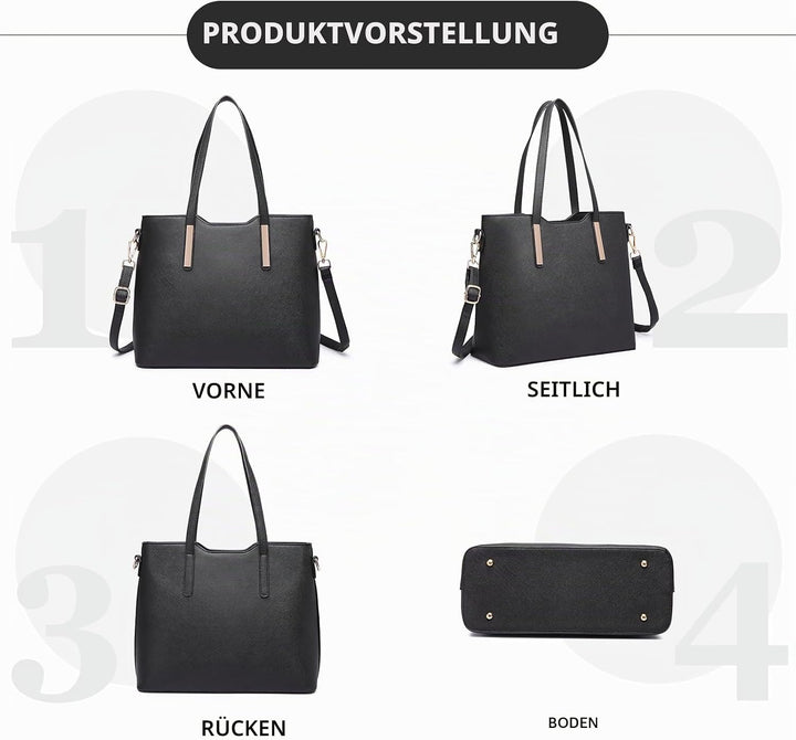 Miss Lulu Handtasche Damen Shopper Schultertasche Gross Henkeltasche Tragetasche Aktentasche Tasche