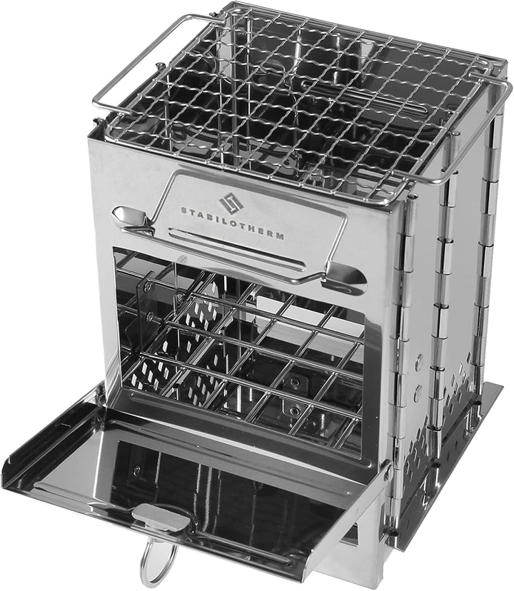 STABILOTHERM Edelstahl Holzkohle-Grill Camping Outddor faltbar | mobiler Grill Camping-Grill Outdoor