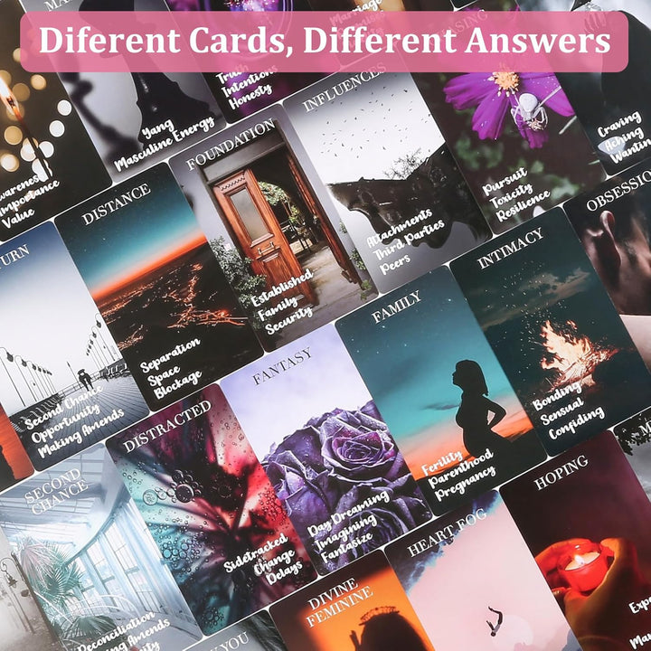 Fofeadm Oracle Cards, 78 PCS Love Oracle Tarotkarten Deck mit Bedeutung auf ihnen, Love Orakel-Karte