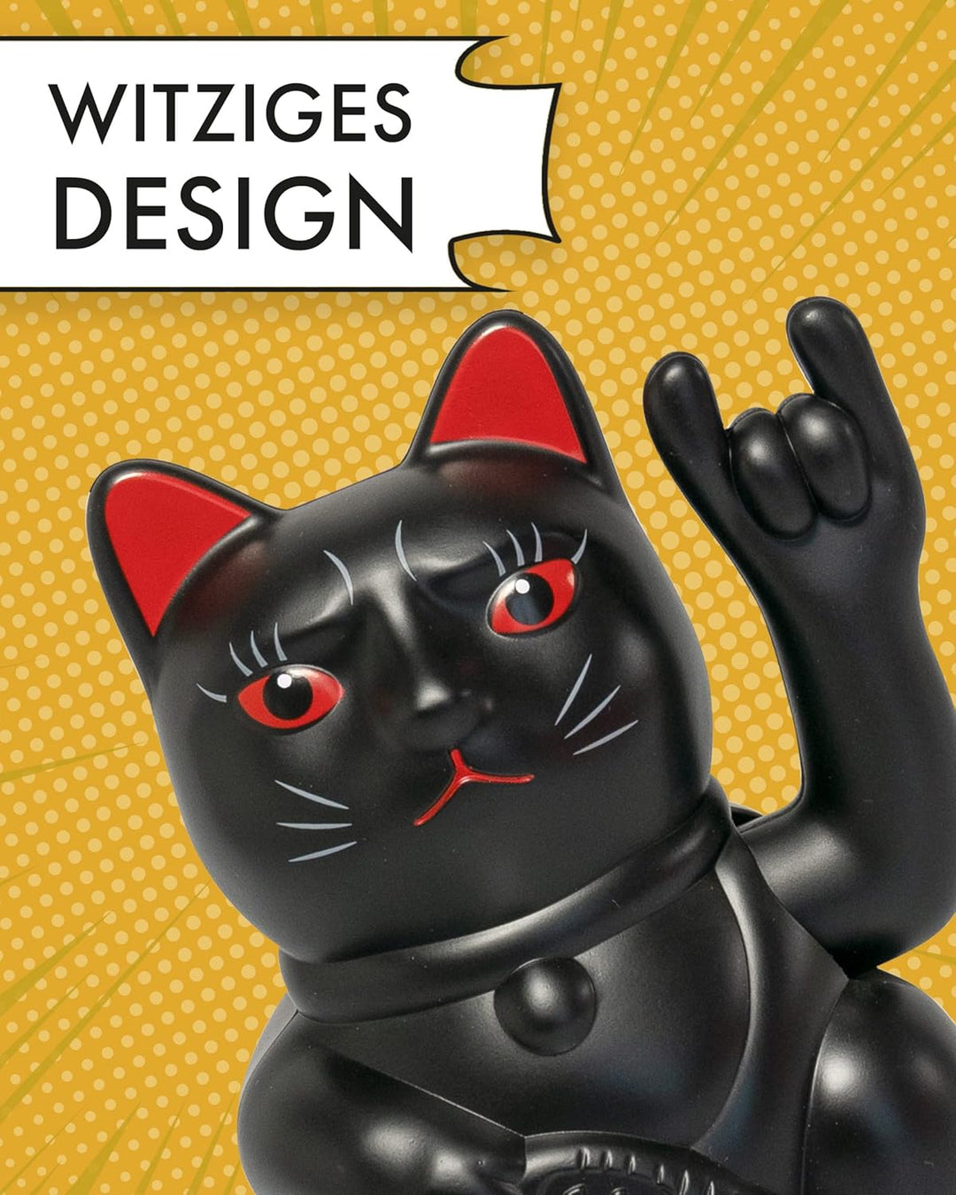 ANGRY CAT - Winkekatze Lucky CAT - rockige, winkende - Rock- japanische Winkkatze rockt - Dekoartike