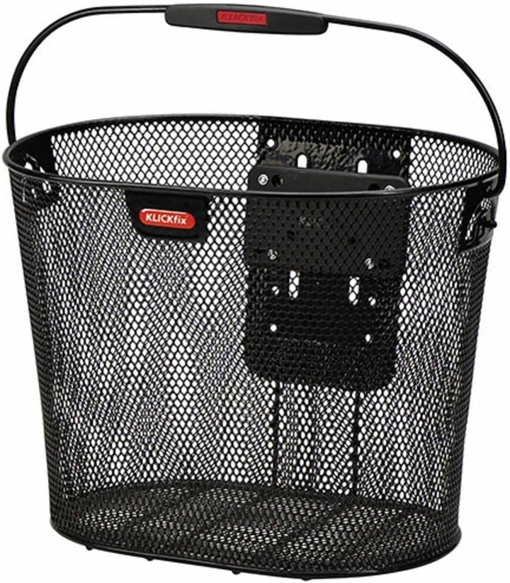 KLICKfix Farradtasche Oval Plus Korb Lenkerkorb, Schwarz, 25 x 36 x 27 cm
