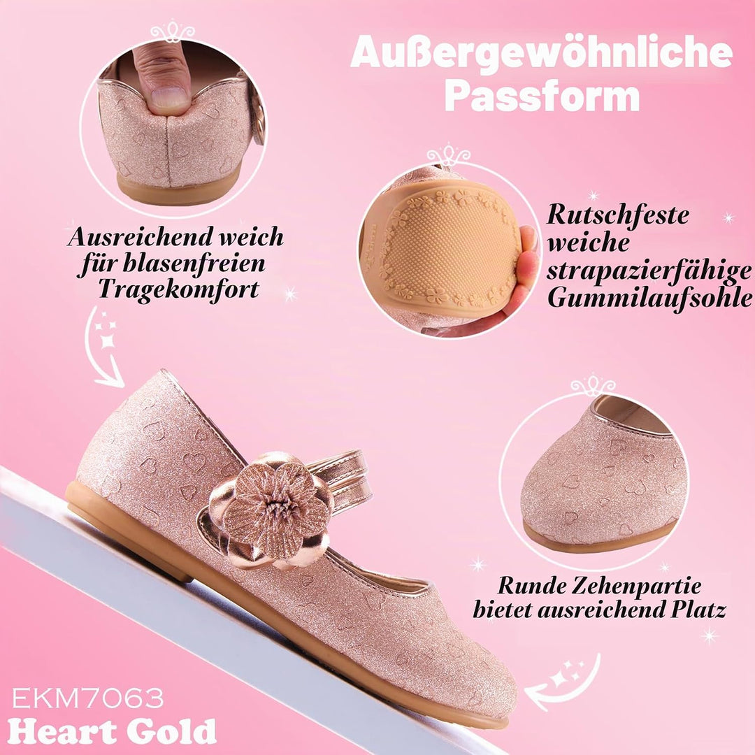 EIGHT KM EKM7063 Kleinkind Mädchen Kleid Schuhe Mary Jane Wohnungen Prinzessin Hochzeit Schuhe Balle