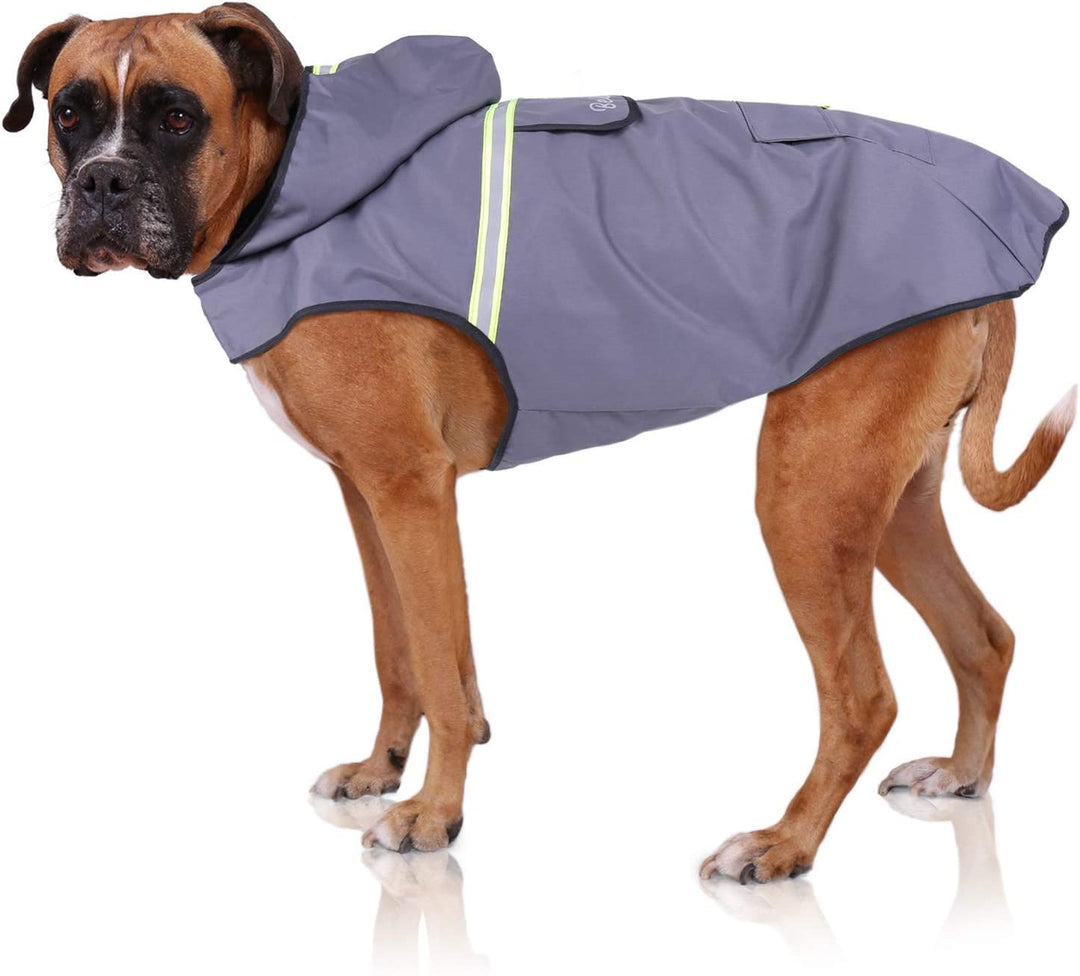 Bella & Balu Hunderegenmantel - Wasserdichter Hundemantel mit Kapuze und Reflektoren für trockene, s