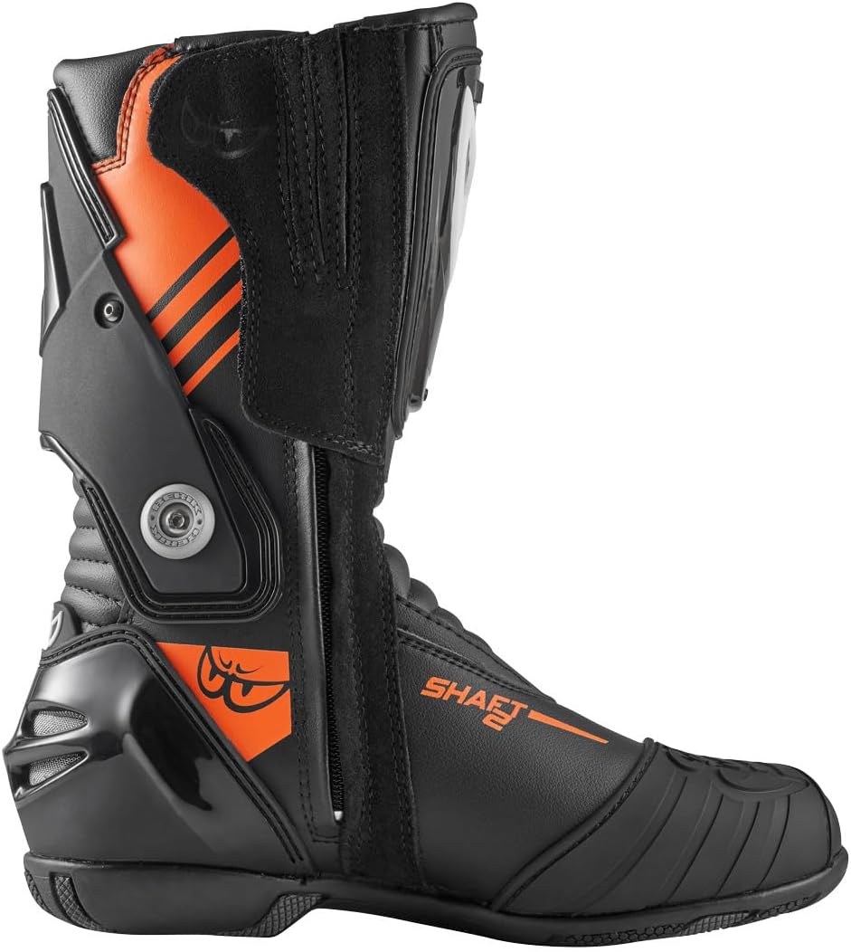 Berik Shaft 3.0 Motorradstiefel, schwarz/orange, 37 Schwarz Orange 37 EU, Schwarz Orange 37 EU