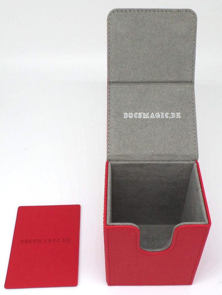 docsmagic.de Premium Magnetic Tray Long Box Red Small + 2 Flip Boxes - Rot Small + 2 Flip Boxes Rot,