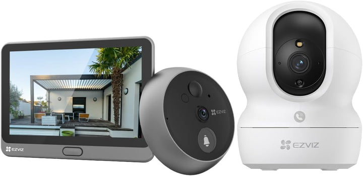 EZVIZ WLAN Türspion und Innenkamera Set, Video-Türklingel CP4 mit Touch-Farbbildschirm & Bewegungsme