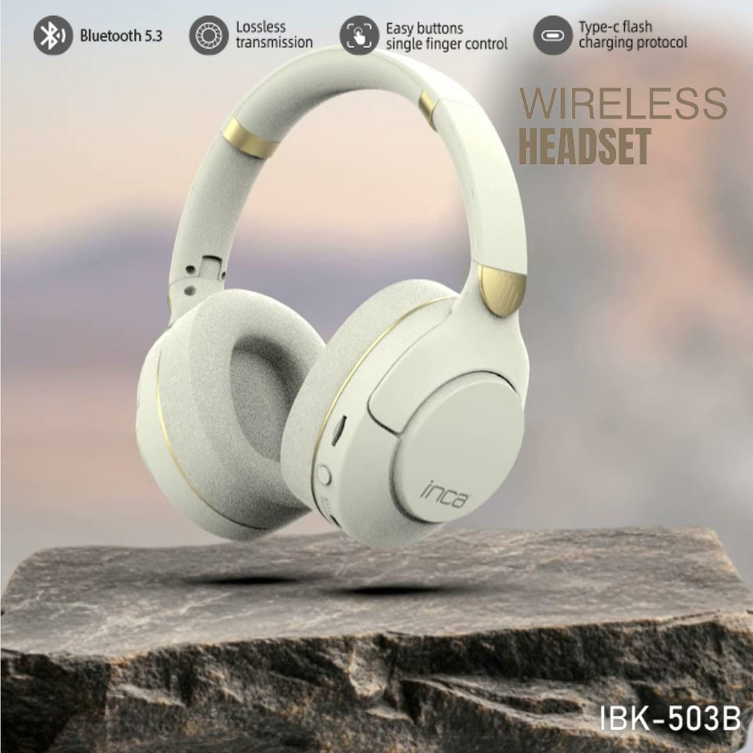 İnca IBK-503B Bluetooth Kopfhörer, Kabellose Over-Ear-Headsets mit Mikrofon, Bis zu 12 Stunden Wiede