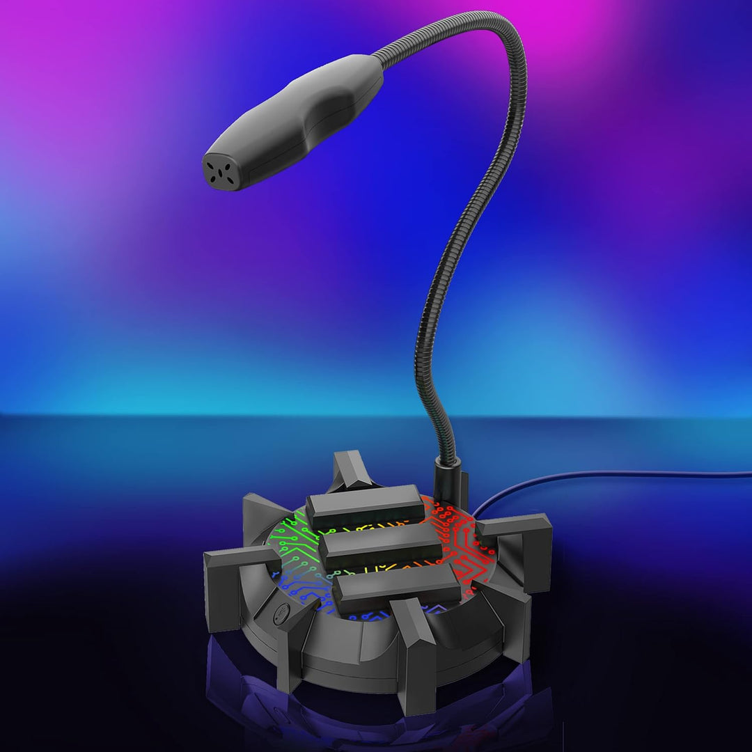 ENHANCE Gaming standmikrofon pc, Gaming-Zubehör, Kondensatormikrofon mit 360-Grad-Schwanenhals, RGB