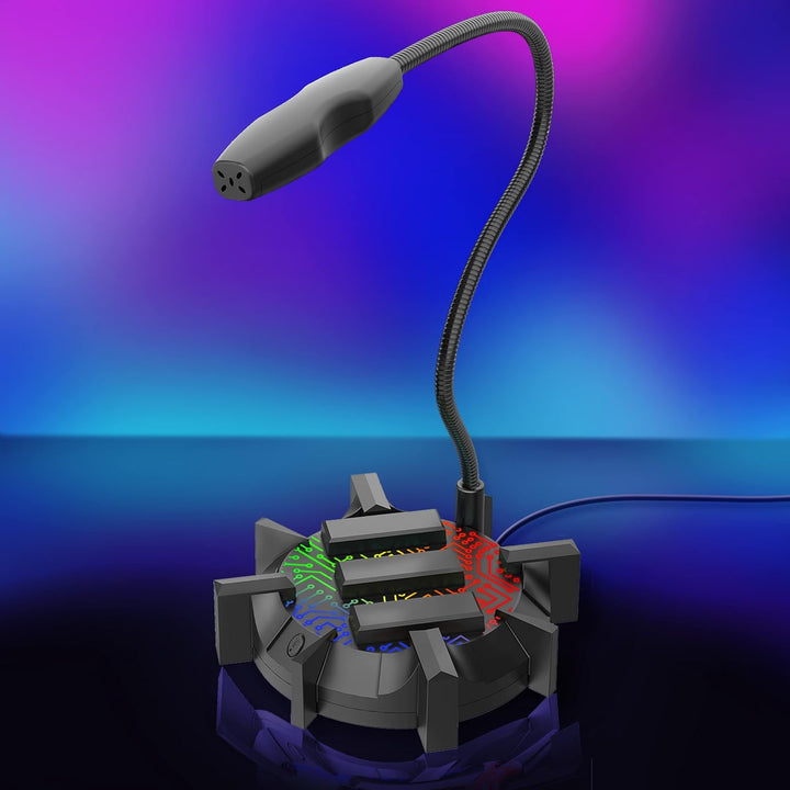 ENHANCE Gaming standmikrofon pc, Gaming-Zubehör, Kondensatormikrofon mit 360-Grad-Schwanenhals, RGB