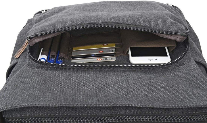 Ruschen Umhängetasche Herren aus Vintagem Segeltuch, Premium Herrentasche, Laptoptasche für 15,6 Zol