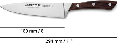 Arcos,155410,Serie AA8Natura -Kochmesser - Klingeaus Nitrum geschmiedetem Edelstahl 160mm - HandGrif