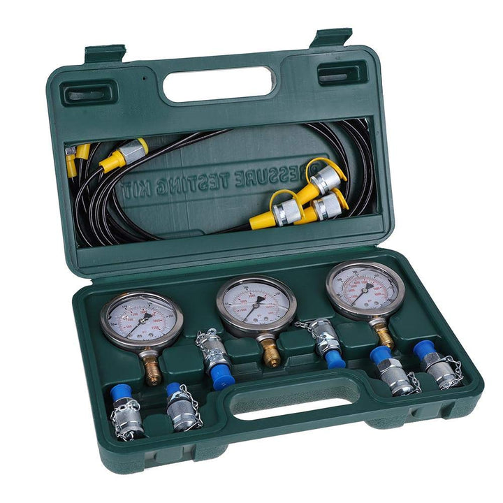 Hydraulik Manometer Kit, Bagger-Teile Hydraulisches Prüfgerät-Drucktest-Kit mit Schlauchkupplung und