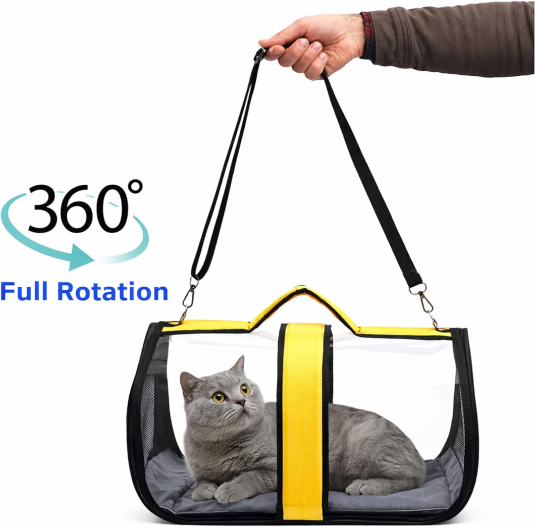 Blue Eyes Transportbox Katze Hund Faltbare Katzentransportbox Transparent Transporttasche für Hausti