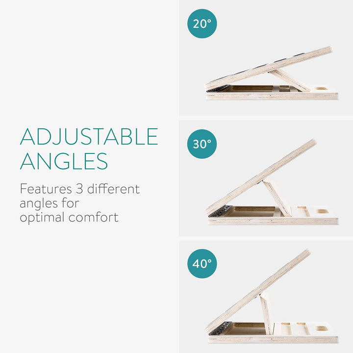 Navaris Wadendehner Slant Board aus Holz - Einstellbares & Rutschfestes Schrägbrett - Wadentrainer W
