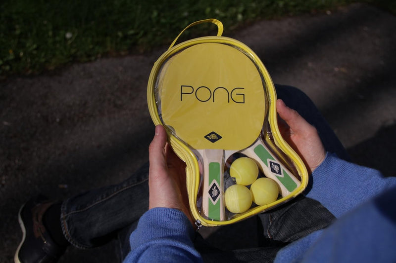 Donic-Schildkröt Tischtennis-Set Ping Pong und Neon Set, 2 Schläger mit farbigen Belägen, 3 farbige