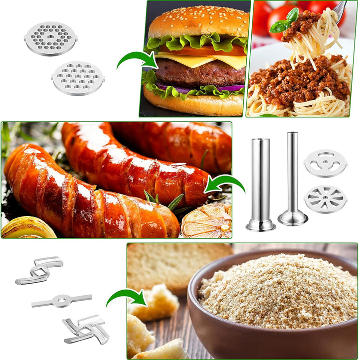 Gdrtwwh Fleischwolf Zubehör Geeignet für Kenwood alle Chef und kMix Küchenmaschine,mit 2 Wurstfüllro