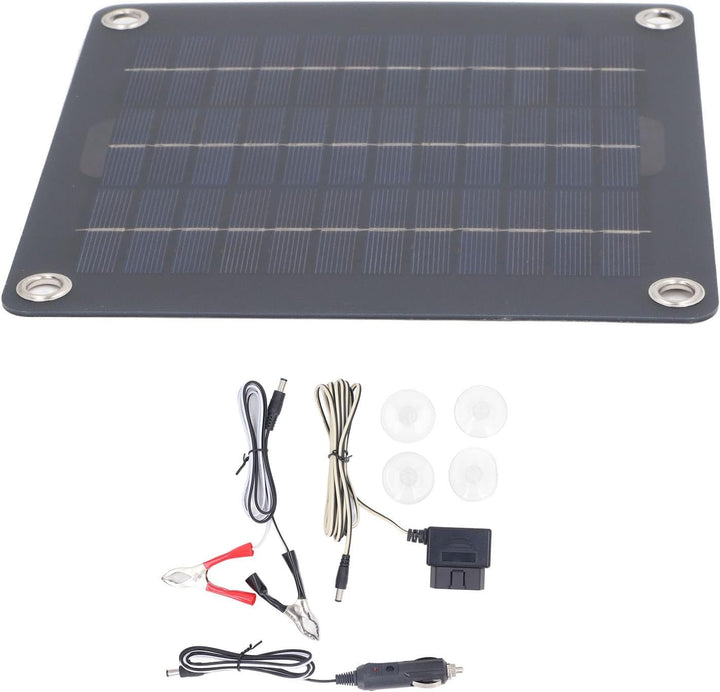 Solarpanel-Kit, Monokristalliner Batterieerhalt mit 12 V und 18 V Ausgang, mit 10 W Solarpanel, OBD-
