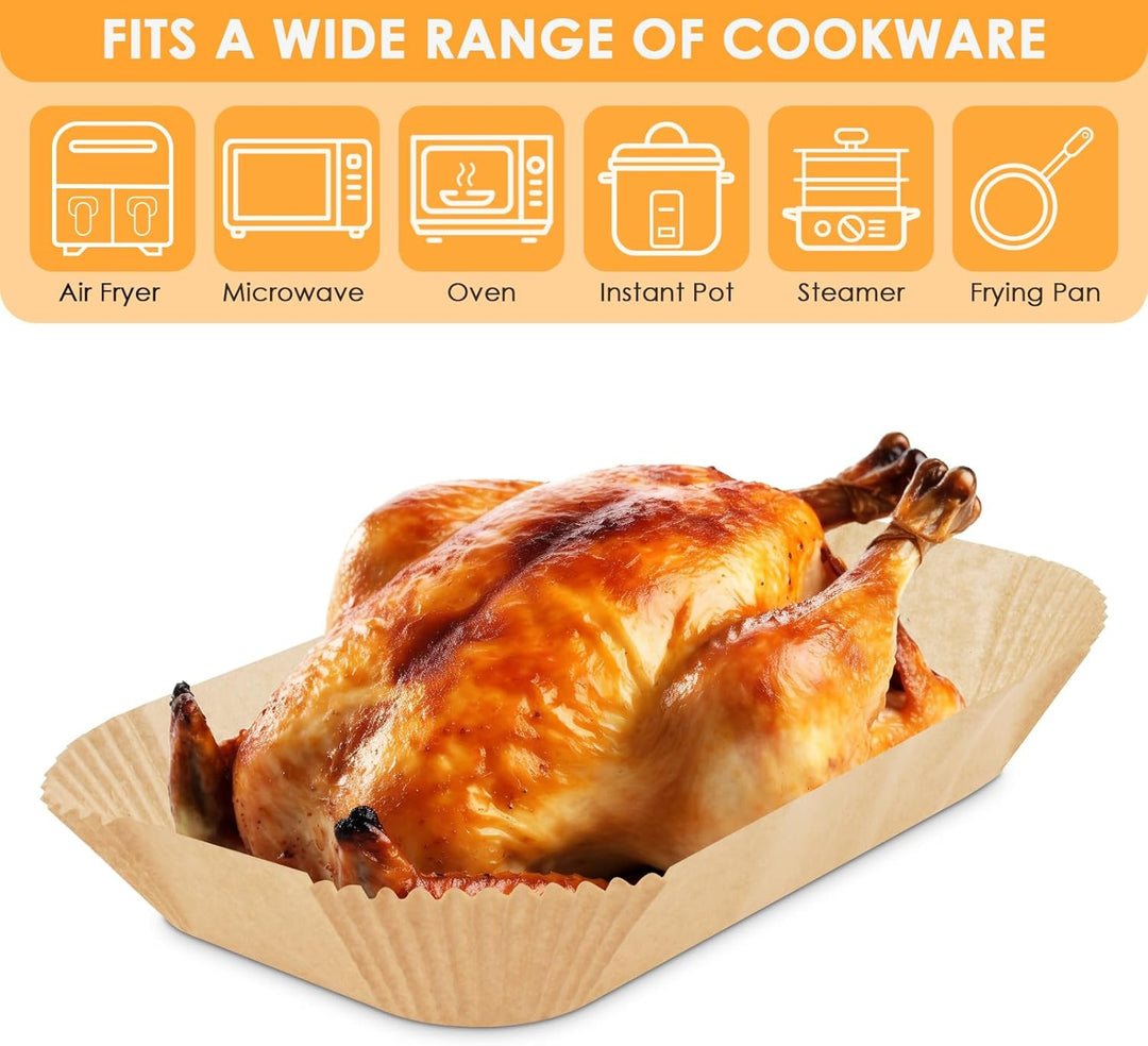 Backpapier für Heissluftfritteuse, BROTOU 125pcs 29.1 x 14,8 CM Rechteckig Antihaft Airfryer Backpap