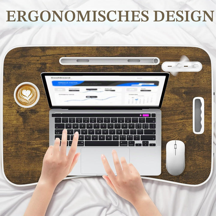 Huracan Laptop Tisch Betttablett Klappbar, Tragbares Laptoptisch für Bett, Lapdesk mit Schublade, Ta