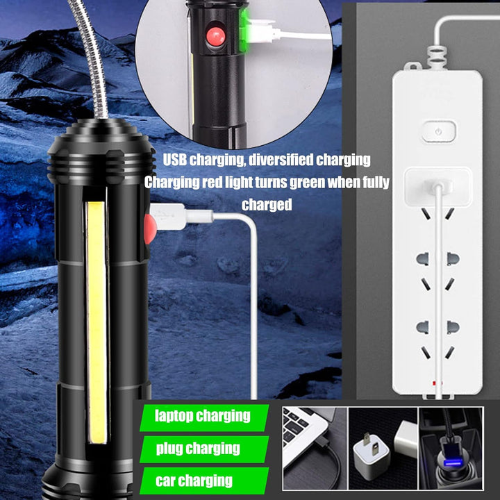 Grilllicht mit Seitenlampe, Flexibles Schwanenhals-Grilllicht, Magnetfuss, Wasser- und hitzebeständi