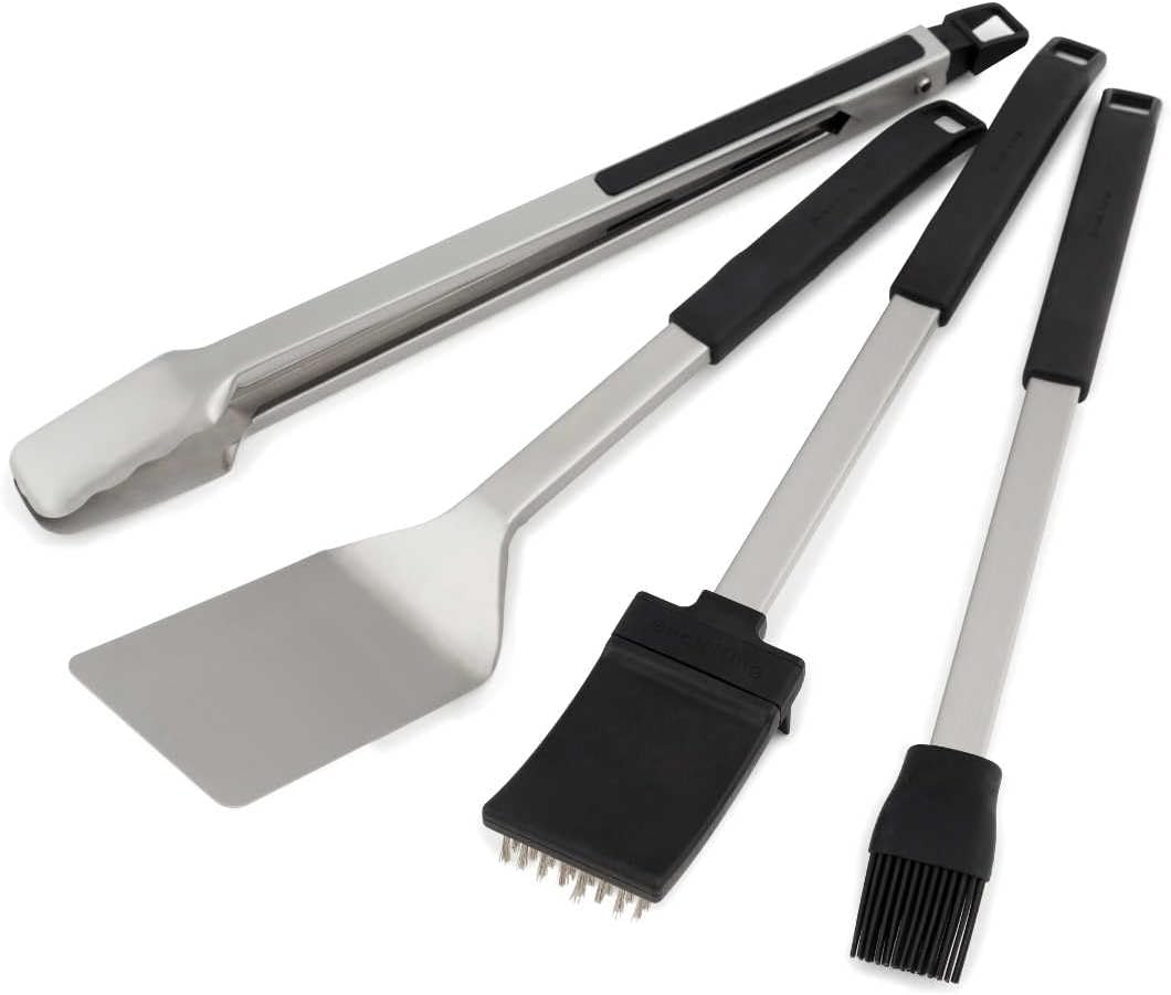 Broil King Baron Grillbesteck Set / 4-teilig - Grillwender, Grillzange, Marinierpinsel & Grillbürste