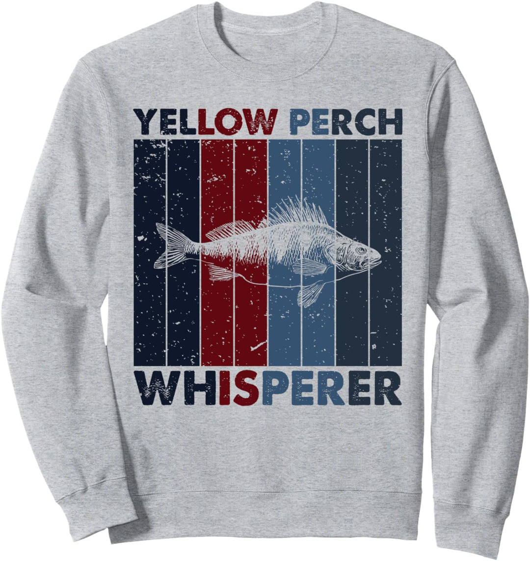 Fish Dad Mom Whisperer – Vintage Gelb Barsch Angeln Sweatshirt