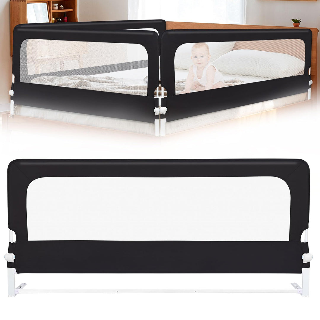 Bettgitter für Kinder, tragbar, Bed Rail, Kleinkinderbett, Zubehör für Jungen und Mädchen (Schwarz,