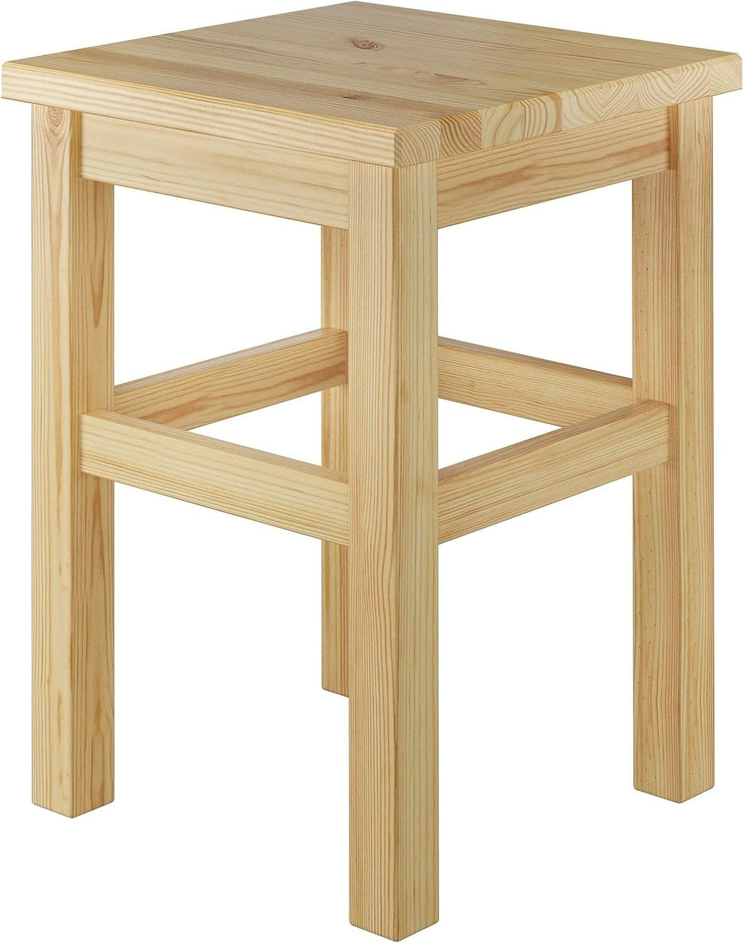 Erst-Holz Holzhocker Massivholzsitz ohne Lehne in Kiefer massiv Natur oder weiss V-90.71-41, Holzart