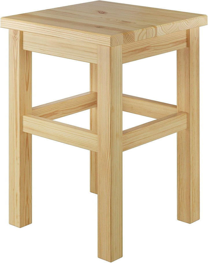 Erst-Holz Holzhocker Massivholzsitz ohne Lehne in Kiefer massiv Natur oder weiss V-90.71-41, Holzart