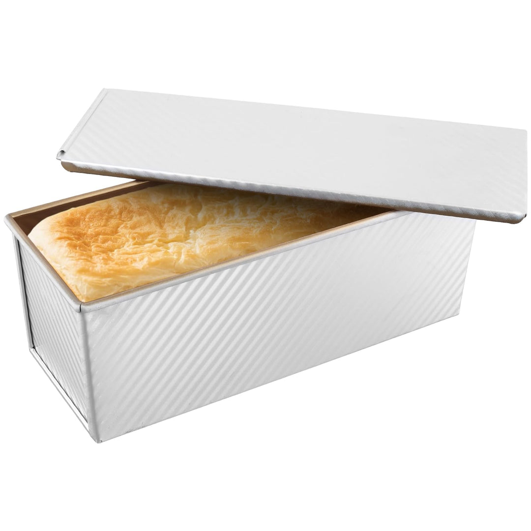 NAMYEUT 1000g Toastbrot Backform mit Deckel, Aluminium Brotbackformen mit Deckel, Antihaft Toastbrot