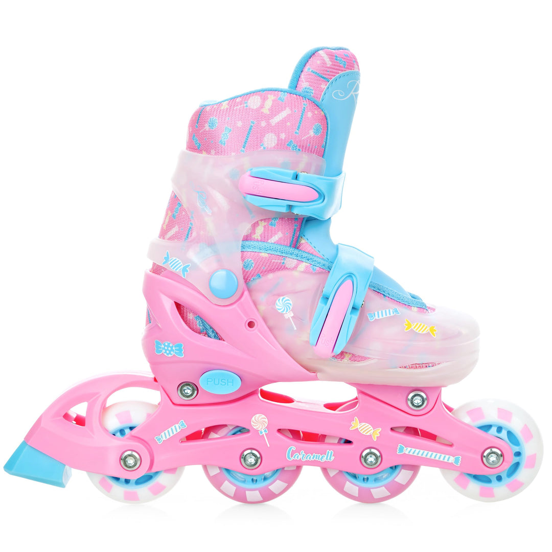 RAVEN Inline Skates Inliner für Kinder Mädchen verstellbar mit LED Leuchtrad 30-33 (18,5cm-20,5cm) C