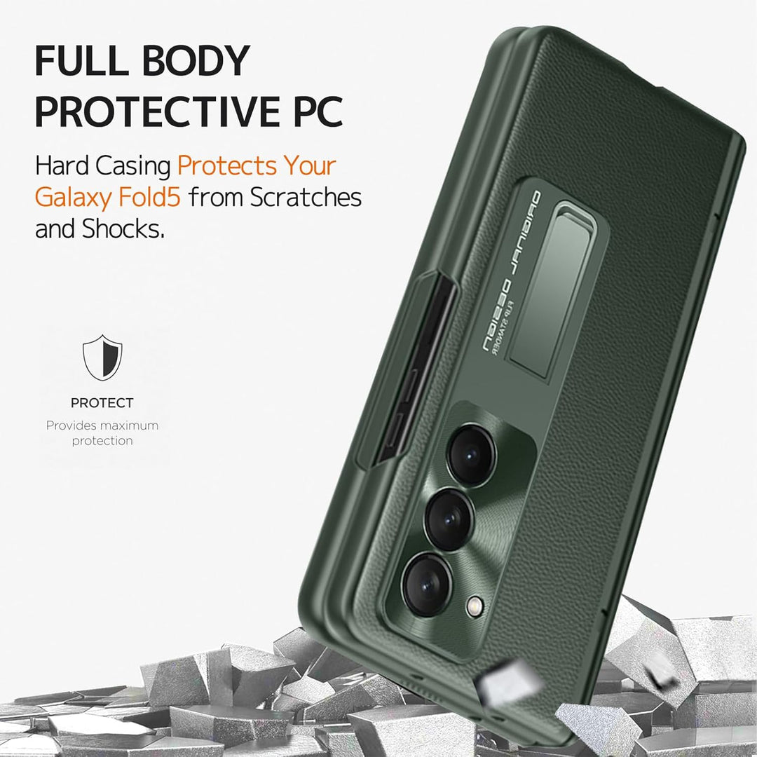 NINKI Kompatibel Samsung Galaxy Z Fold 5 Schutzhülle mit Privacy Screen Protector Glas,Magnetischer