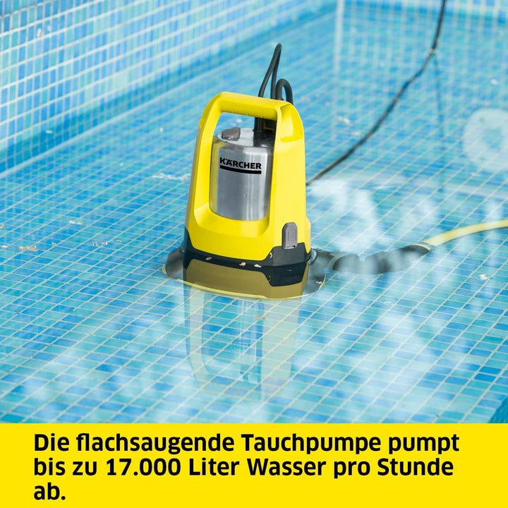Kärcher SP 17.000 Flat Level Sensor flachsaugende Tauchpumpe, Fördermenge: 17.000 l/h, Eintauchtiefe