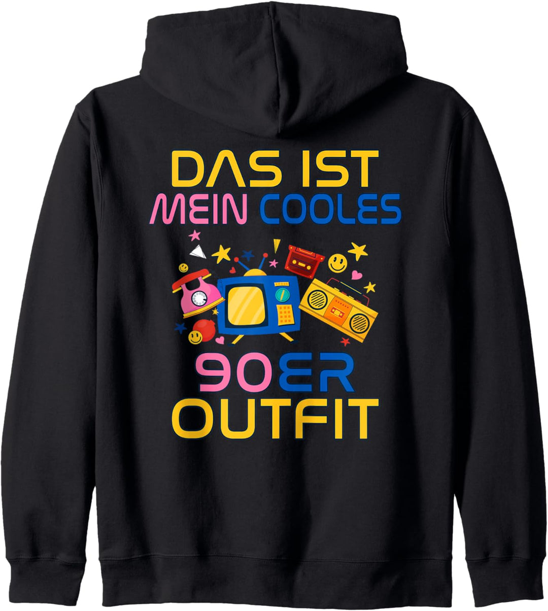 Backprint Das ist mein cooles 90er Outfit Motto 90er Jahre Kapuzenjacke
