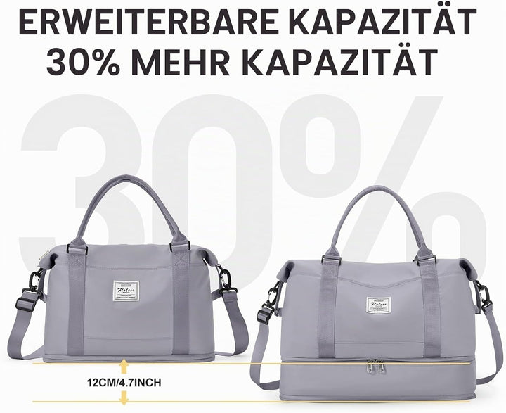 SEAFEW Reisetasche Klein, 40x20x25 Ryanair Handgepäck Tasche für Flugzeug Weekender Sporttasche Dame