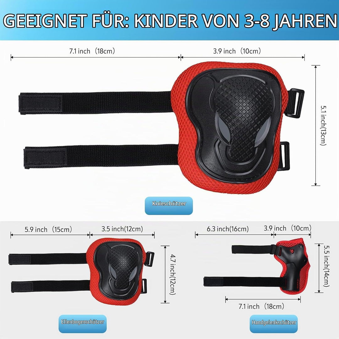 Kinder Knieschoner Ellenbogenschoner und Handgelenkschoner Set, Schützer Set[6pcs] für Kinder Kniesc