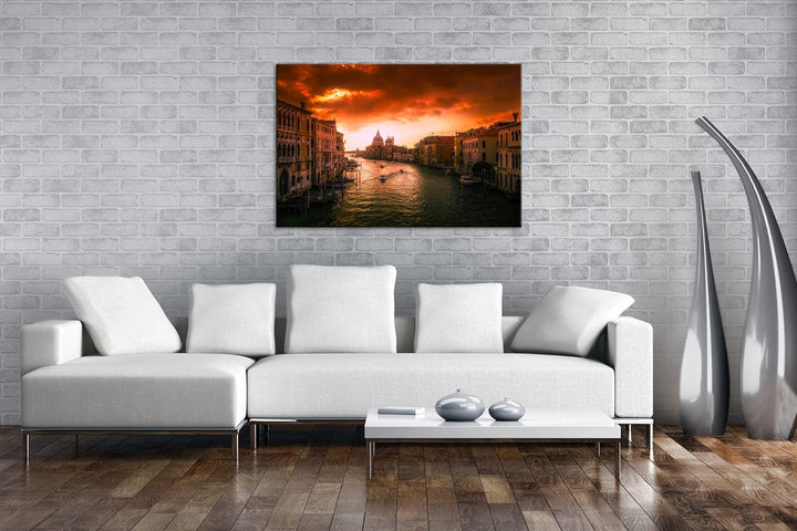 deyoli Flusslauf in Venedig Format:90x60 cm als Leinwandbild, Motiv fertig gerahmt auf Echtholzrahme