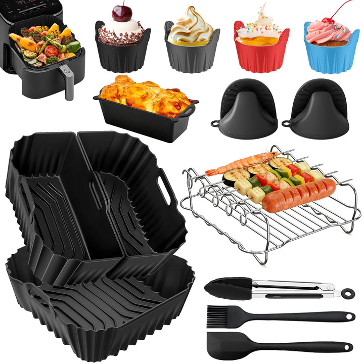 Silikonform Heissluftfritteuse für Cosori Turboblaze 5.5l/6l/6.2l/6.4l, 18 Stk Airfryer zubehör Set