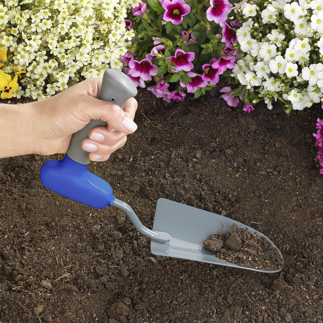 Maximex Ergonomisches Gartenset 3tlg., gelenkschonend, Gartenschaufel, Harke & Unkrautjäter Set