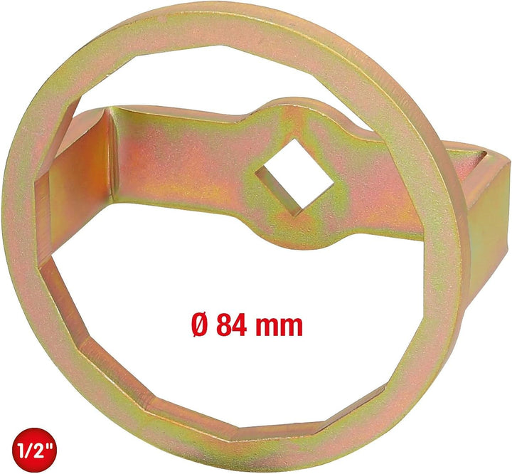 KS Tools 150.9543 Ölfilterschlüssel Ø 84 mm | 1/2 Zoll | 14 Flächen (für Mercedes CDI-Motoren/Motorc