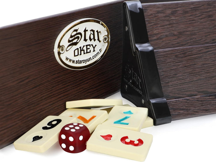 Star SEMUS Wooden Rummy Kompakt Okey mit Melamin Spielsteine (Dunkel)