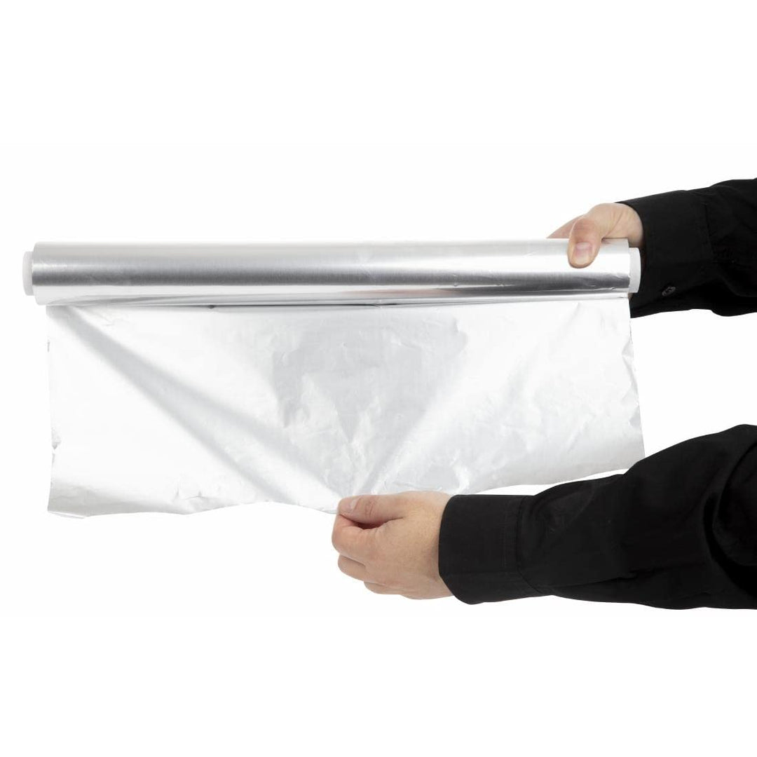 Vogue Alufolie für die Gastronomie - 440 mm x 75 Meter, Silber, mit gezackter Kante, 12 Mikron, Food