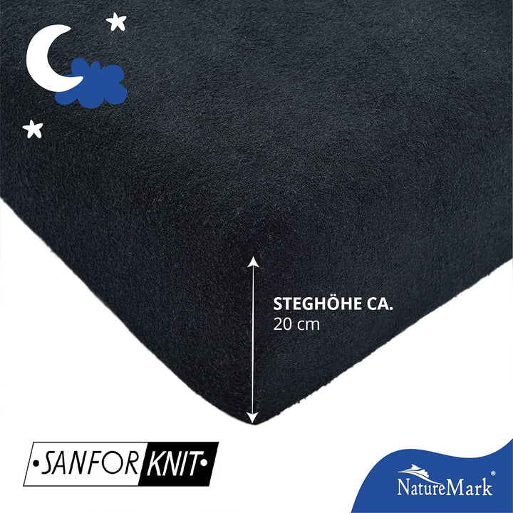 NatureMark 2er Pack Kinder FROTTEE Spannbettlaken, Spannbetttuch kuschelig weich, für Babybett und K