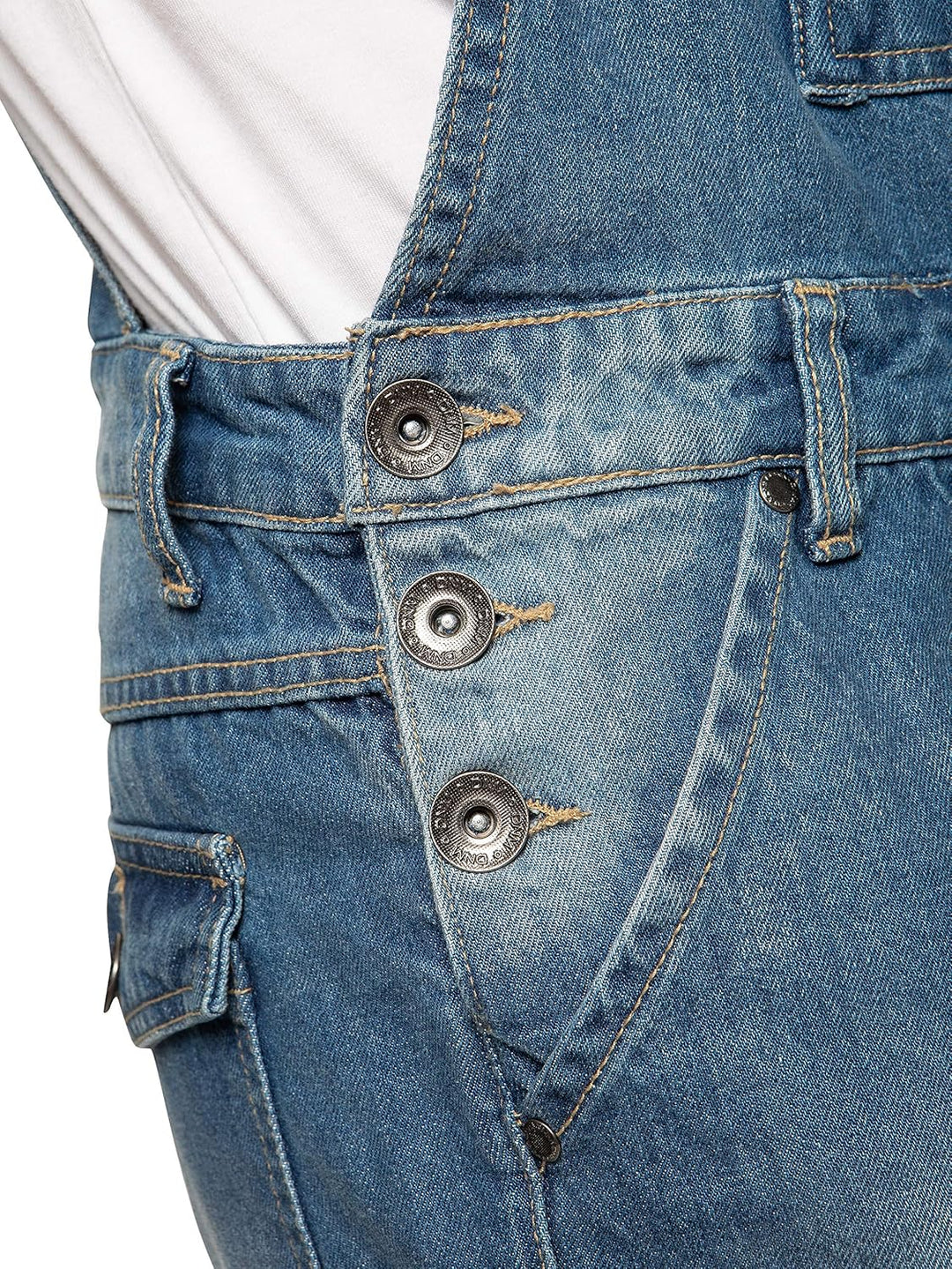 989Zé ENZO Latzhose für Herren, Jeansblau, Arbeitsmode, Latzhose, lässiger Overall, Jeans, Taillengr