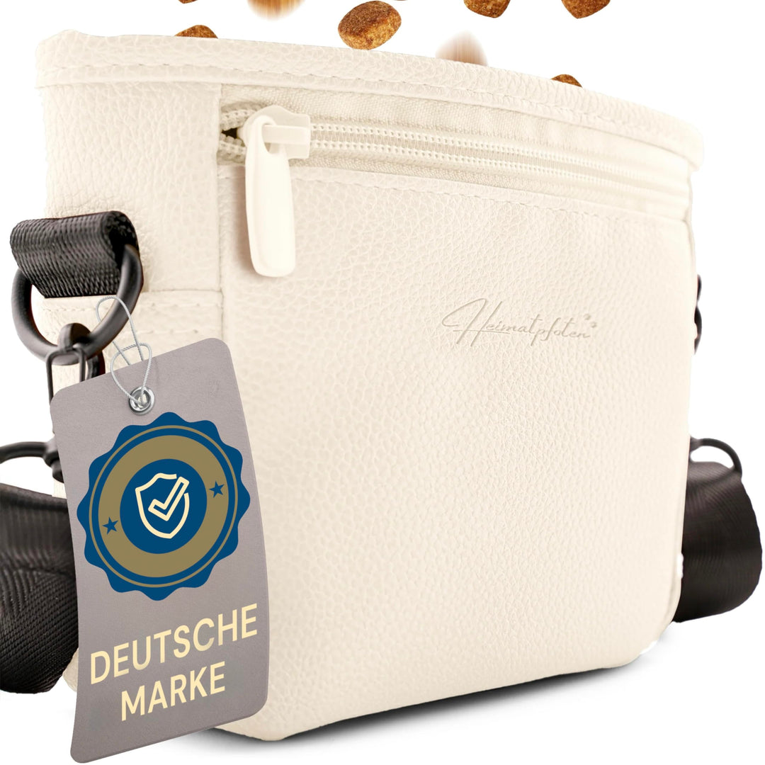 Heimatpfoten® Leckerlitasche für Hunde aus Kunstleder - Gassitasche mit Einhand Magnet-Verschluss -