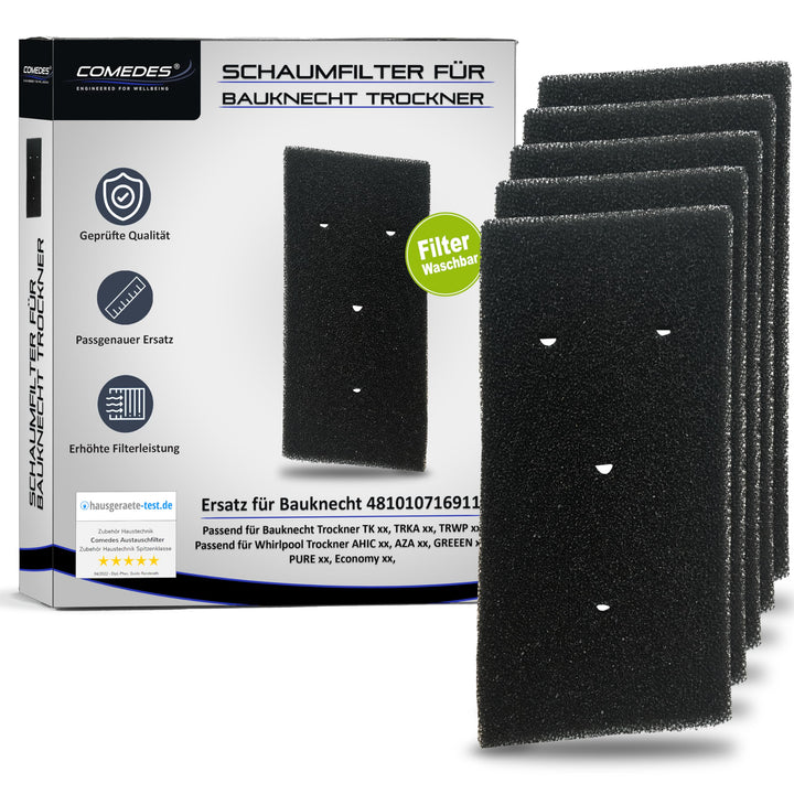 Comedes Filter für Bauknecht Whirlpool Trockner | einsetzbar statt 481010716911 und 8015250474909 Or