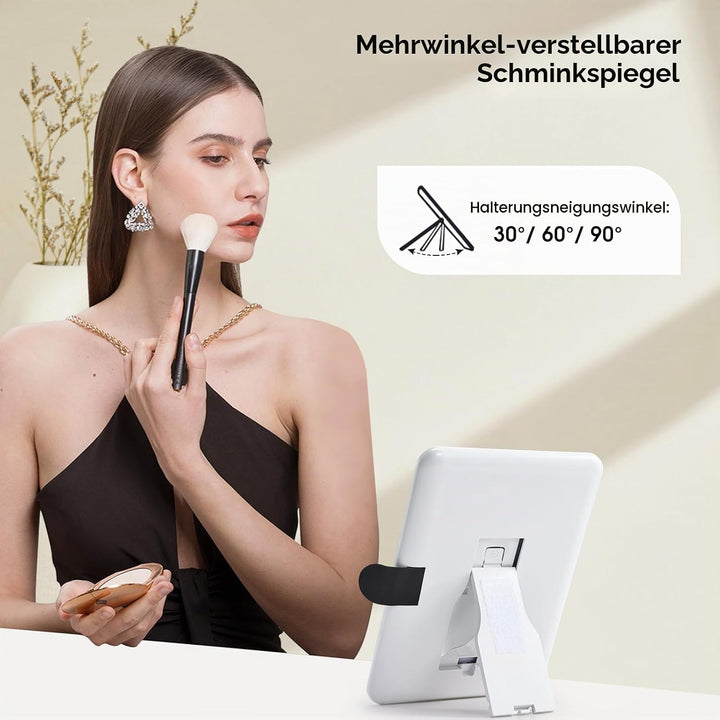 Leder-Kosmetiktasche mit LED-beleuchtetem Spiegel Reise-Kosmetikkoffer Einstellbare Helligkeit in 3